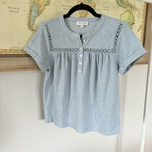 Anthem Blue Short Sleeve Blouse XS